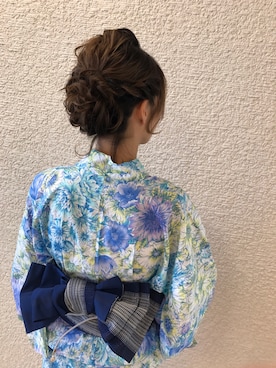 「ゆかたヘアアレンジ」｜ミナミさん（レディース・170cm）の冬コーディネート