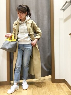 窪田さんの「フードパーカー◇」を使ったコーディネート