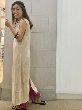 「SHIPS（シップス）のアイテム（ブレスレット）」を使った、窪田さん（レディース・154cm）の春コーディネート
