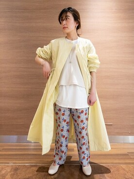 「SHIPS（シップス）のアイテム（その他アウター）」を使った、窪田さん（レディース・154cm）の春コーディネート