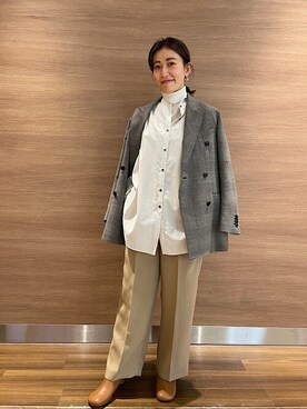 「SHIPS（シップス）のアイテム（その他アウター）」を使った、窪田さん（レディース・154cm）の秋コーディネート