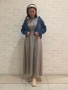 「FREE'S MART（フリーズマート）のアイテム（デニムジャケット）」を使った、mikiさん（レディース・151cm）の春コーディネート