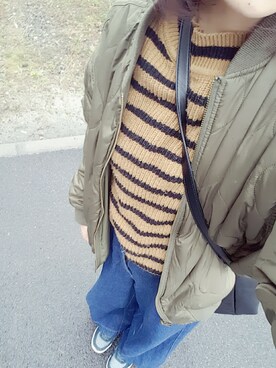 「エムエーワン」｜「アイテム（ブルゾン）」を使った、a＊さん（レディース・156cm）の冬コーディネート