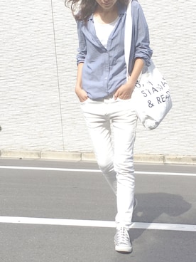 「アイテム（エコバッグ/サブバッグ）」を使った、mikiさん（レディース・170cm）の春コーディネート