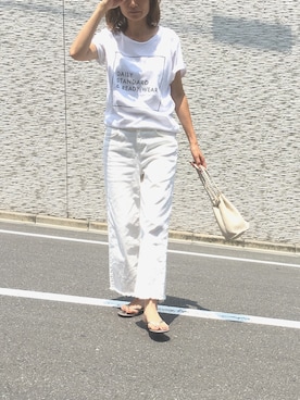 「Luz Llena（ラズレナ）のアイテム（ビーチサンダル）」を使った、mikiさん（レディース・168cm）の夏コーディネート