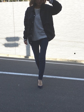 「アイテム（バングル/リストバンド）」を使った、mikiさん（レディース・168cm）の秋コーディネート