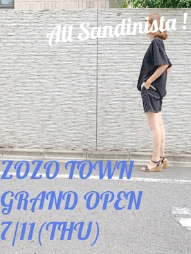 「アイテム（Tシャツ/カットソー、ブラック系）」を使った、mikiさん（レディース・168cm）の夏コーディネート