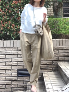 「アイテム（エコバッグ/サブバッグ）」を使った、mikiさん（レディース・168cm）の春コーディネート