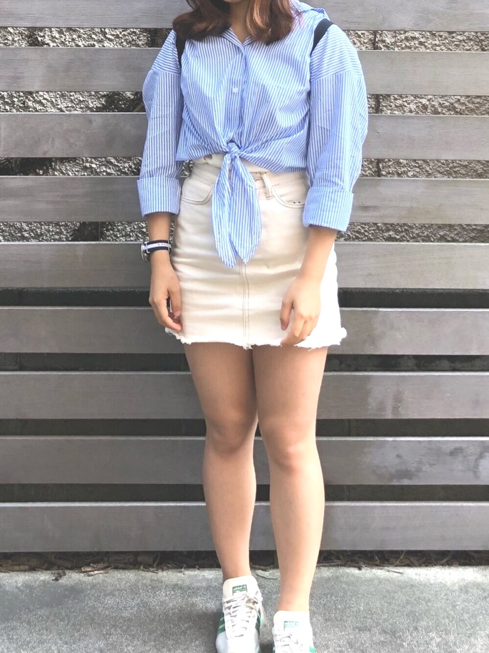 「summer、girl、outfit、outdoor」｜「adidas Originalsのアイテム（スニーカー、グリーン系）」を使った、wrongchoiさん（レディース・150cm）の夏コーディネートの1枚目の写真
