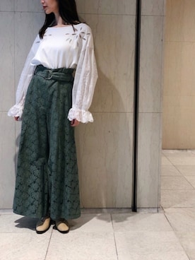 「アイテム（パンプス、イエロー系）」を使った、numao さん（レディース・159cm）の春コーディネート