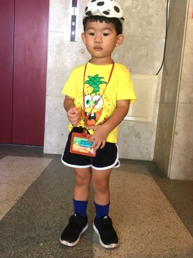 「spongebob」｜kaiさん（キッズ・90cm）の夏コーディネート