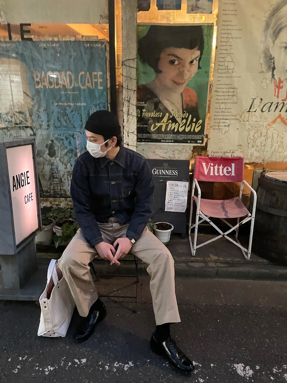 「At Last&Coのアイテム（デニムジャケット、ブルー系）」を使った、ryoheiさん（メンズ・181cm）の春コーディネートの1枚目の写真