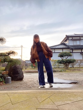 「Ungrid（アングリッド）のアイテム（MA-1）」を使った、remoraianさん（レディース・158cm）の冬コーディネート