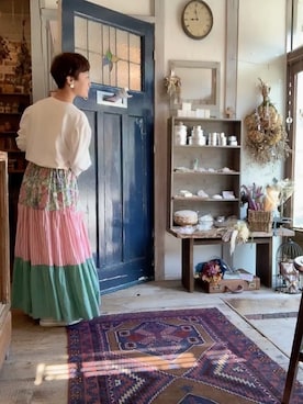 「mayblue（メイブルー）のアイテム」を使った、hotarucoさん（レディース・158cm）の秋コーディネート