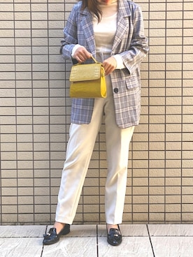 「シースルー」｜「アイテム（チノパンツ）」を使った、azuさん（レディース・153cm）の冬コーディネート