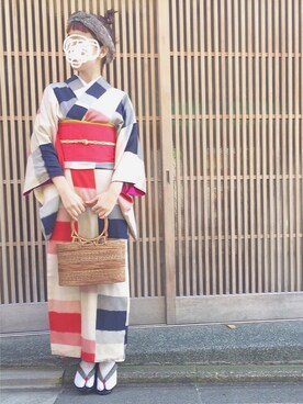 「kimono」｜「アイテム（その他）」を使った、☀︎さん（レディース・159cm）の冬コーディネート