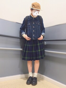 「Dr. Martens（ドクターマーチン）のDr.Martens (ドクターマーチン)/1461 3EYE GIBSON SHOES（その他シューズ）」を使った、☀︎さん（レディース・159cm）の冬コーディネート