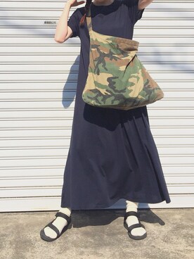 「カモフラバッグ」｜☀︎さん（レディース・159cm）の夏コーディネート