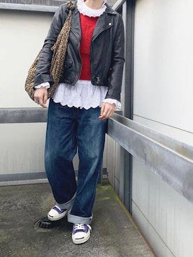 「MASTER&Co（マスターアンドコー）のアイテム（ショルダーバッグ）」を使った、☀︎さん（レディース・159cm）の秋コーディネート