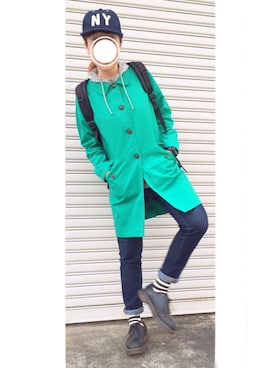 「ボーダーソックス」｜「アイテム（その他シューズ）」を使った、☀︎さん（レディース・159cm）の冬コーディネート
