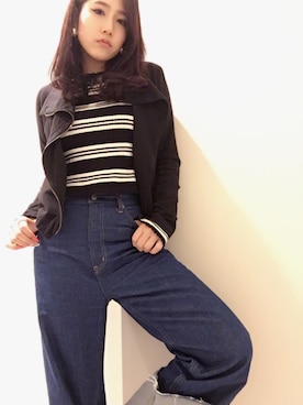 「SHEL’TTER（シェルター）のアイテム（ジャケット/アウター）」を使った、midoriさん（レディース・164cm）の春コーディネート