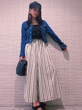 「eimy istoire」｜「アイテム（デニムジャケット）」を使った、midoriさん（レディース・164cm）の春コーディネート