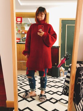 「F（エッフェ）のアイテム（トップス）」を使った、endlievanさん（レディース・158cm）の冬コーディネート