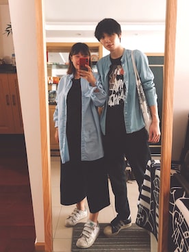 「MONKI」｜「アイテム（チノパンツ）」を使った、endlievanさん（レディース・158cm）の春コーディネート