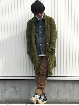 「チャイハネ（チャイハネ）のアイテム（カーディガン/ボレロ）」を使った、KAK-KUN(相互フォロー)さん（メンズ・168cm）の秋コーディネート