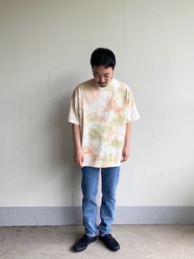 「Tシャツ×デニム」｜「アイテム（スリッポン）」を使った、takushutoさん（メンズ・173cm）の夏コーディネート