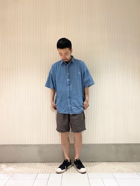 「WILD THINGS（ワイルドシングス）のアイテム（パンツ）」を使った、takushutoさん（メンズ・173cm）の夏コーディネート