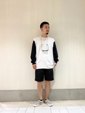 「WILD THINGS（ワイルドシングス）のアイテム（パンツ）」を使った、takushutoさん（メンズ・173cm）の夏コーディネート