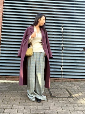 「JW Anderson（ジェイダブリューアンダーソン）のアイテム（パンツ）」を使った、trさん（レディース・164cm）の秋コーディネート