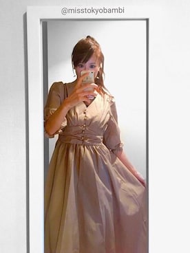 「fifth（フィフス）のウエストギャザーロングワンピース（ワンピース）」を使った、shirayurisanさん（レディース・166cm）の春コーディネート