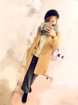 「CECIL McBEE（セシルマクビー）のアイテム（チェスターコート）」を使った、ひろみゃんさん（レディース・165cm）の冬コーディネート
