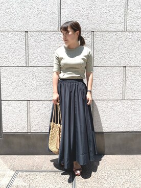 「RODE SKO（ロデスコ）のMARIA タッセルペーパーショルダー（ショルダーバッグ）」を使った、maho.さん（レディース・156cm）の春コーディネート