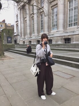 「LEPSIM（レプシィム）のタックイージーワイドパンツ　732746（その他パンツ）」を使った、사키さん（レディース・168cm）の冬コーディネート