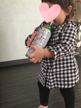 「GAP（ギャップ）のアイテム（チュニック）」を使った、ちゃんちいちゃんさん（キッズ・80cm）の春コーディネート