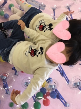 「ミッキー大好き」｜ちゃんちいちゃんさん（キッズ・80cm）の春コーディネート