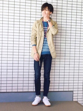 「URBAN RESEARCH（アーバンリサーチ）のアイテム（ミリタリージャケット）」を使った、ヤマダ コウキさん（メンズ・178cm）の冬コーディネート