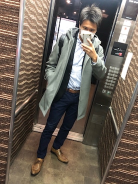 「GAP（ギャップ）のアイテム（パンツ、ブルー系）」を使った、hirokiさん（メンズ・176cm）の春コーディネート