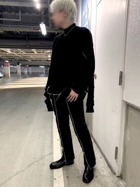 「JOHN LAWRENCE SULLIVAN（ジョンローレンスサリバン）のアイテム（スウェット）」を使った、ひら丸さん（メンズ・177cm）の冬コーディネート