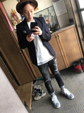 「GOSTAR DE FUGA（ゴスタール ジフーガ）のアイテム（テーラードジャケット）」を使った、kouta_yanoさん（メンズ・171cm）の春コーディネート