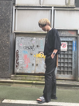 「JOHN LAWRENCE SULLIVAN accessory（ジョンローレンスサリバンアクセサリー）のアイテム」を使った、こまっくすさん（メンズ・170cm）の夏コーディネート
