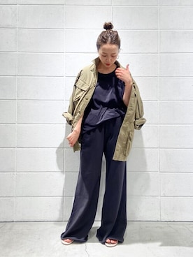 「アイテム（タンクトップ、グレー系）」を使った、midoriさん（レディース・152cm）の春コーディネート