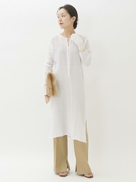 「シャツワンピース」｜midoriさん（レディース・152cm）の冬コーディネート