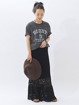 「plage（プラージュ）のアイテム（帽子）」を使った、midoriさん（レディース・152cm）の夏コーディネート
