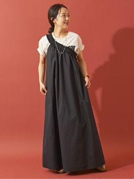 「ワンショルダー」｜「アイテム（アクセサリー）」を使った、midoriさん（レディース・152cm）の夏コーディネート