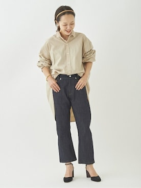 「アイテム（カチューシャ）」を使った、midoriさん（レディース・152cm）の夏コーディネート