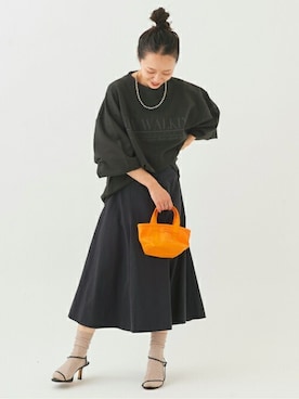 「サンダルに靴下」｜midoriさん（レディース・152cm）の冬コーディネート